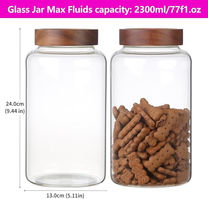 Large Glass Coffee Jars Round Storage Canister - Image 2