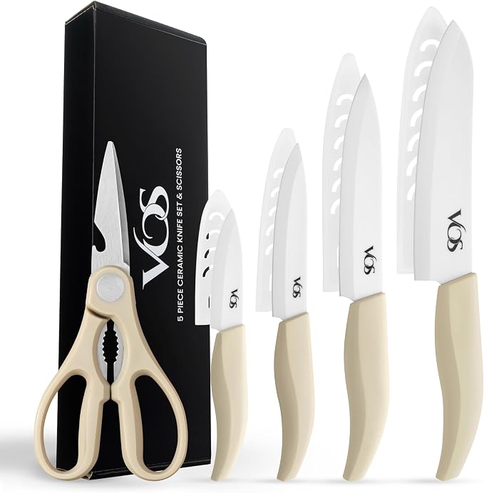Vos ceramic knives set for kitchen in gift box, 5 ceramic knife - Image 8