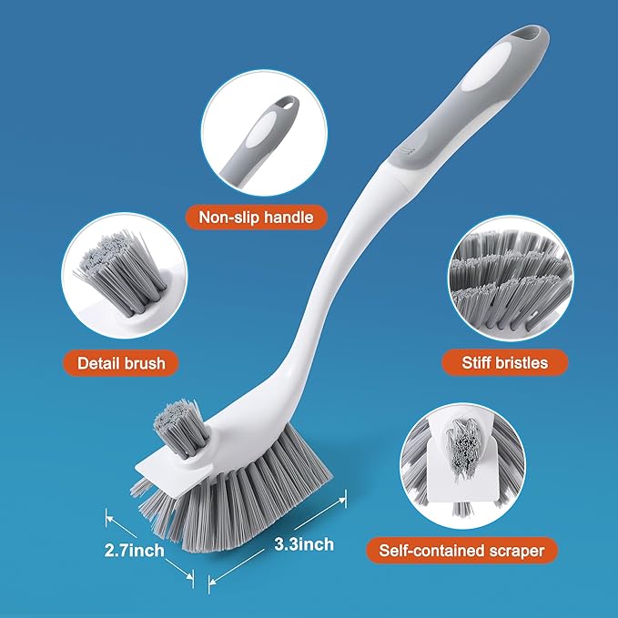 4-Pack Heavy-Duty Dish Scrub Brushes - Image 2