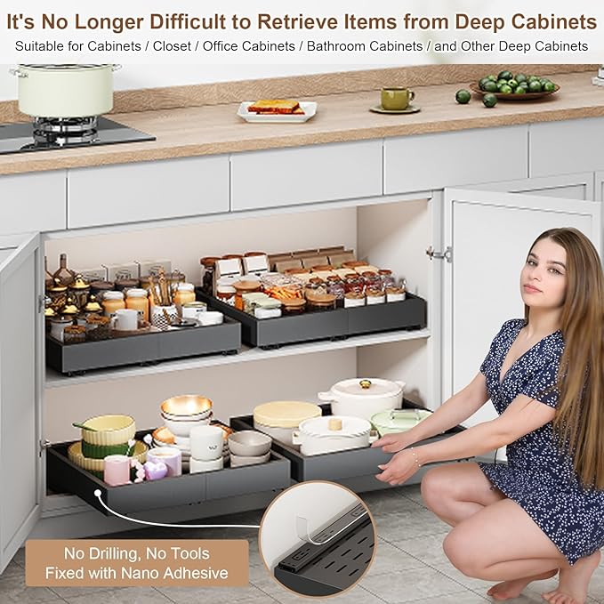 Pull out Cabinet Organizer, Expandable Width, Depth - Image 4