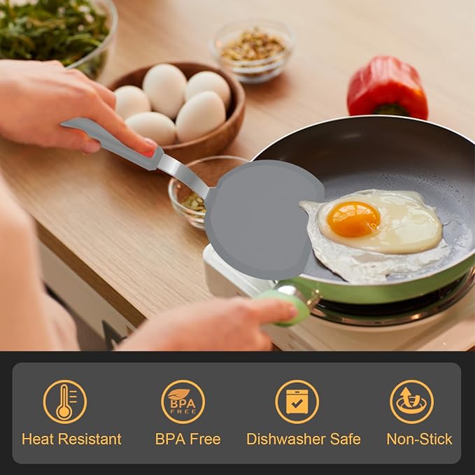 Silicone Spatula Turner Set of 3, Beijiyi 600°F Heat Resistant Cooking Spatulas - Image 3