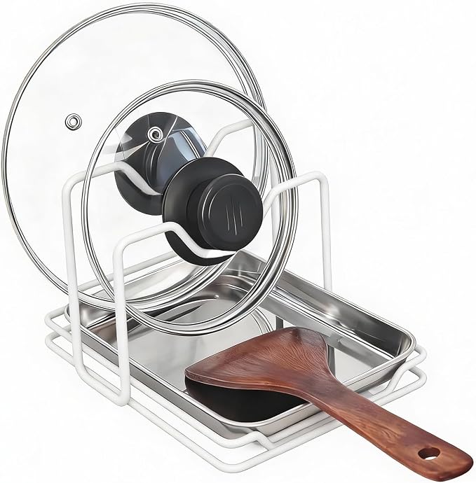 Pot Lid Holder While Cooking, 304 Stainless Steel Spoon Rest by Unknown