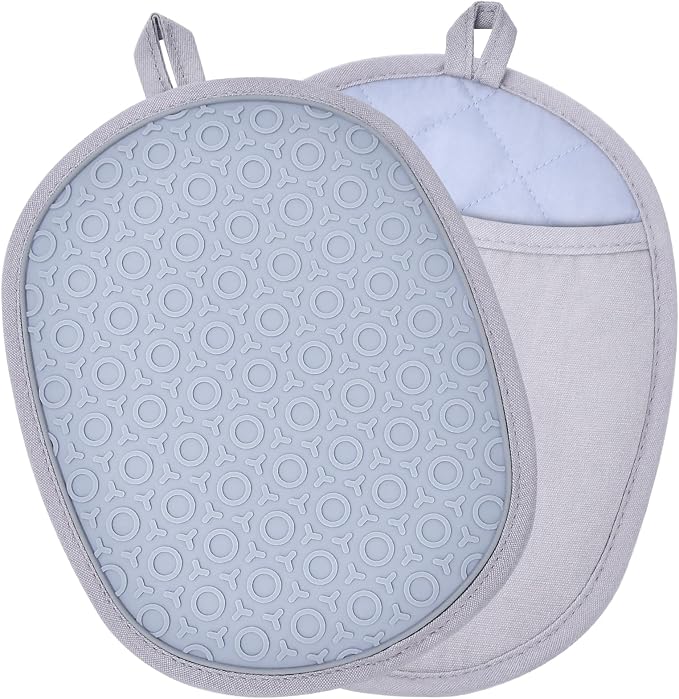 2Pack Heat-Resistant Silicone Pot Holders & Oven Mitts Set, Kitchen Hot Pads by Unknown