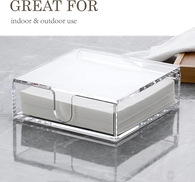 DINGHUO Acrylic Napkin Holder, Indoor & Outdoor, Bathroom Vanity - Image 5