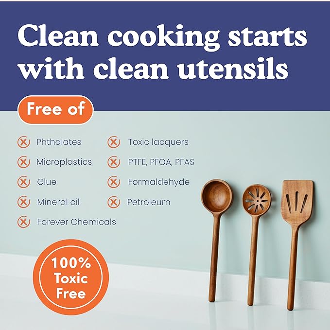 Non-Toxic Cooking Utensils – 6-Piece Kitchen Utensils Set, Glue-Free & - Image 3
