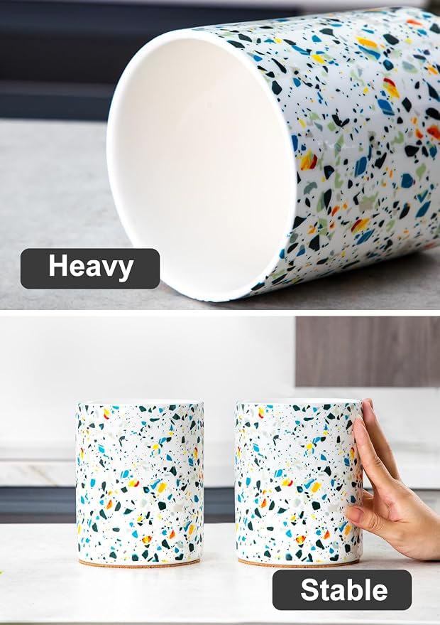 Nucookery Utensil Holder, 6.4" Ceramic Kitchen Utensil Holder - Image 4