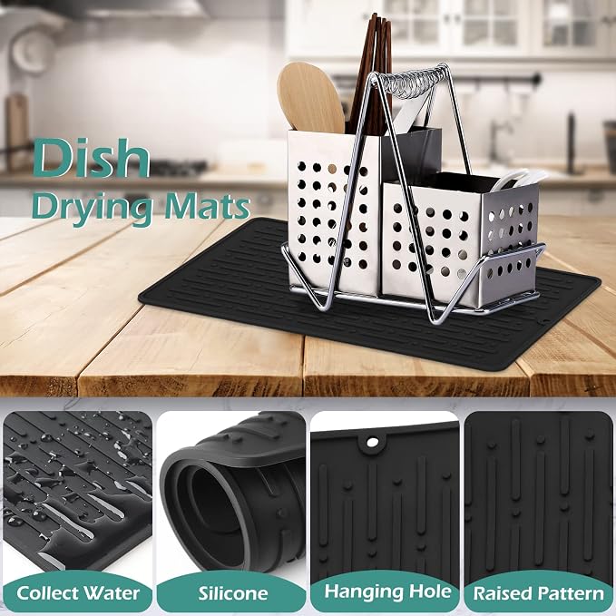 GeeRic Dish Drying Mats, Heat-resistant Silicone Mat - Image 3