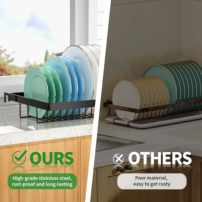 Over The Sink Dish Drying Rack, Expandable 2-Tier Stainless Steel Over The Sink - Image 7
