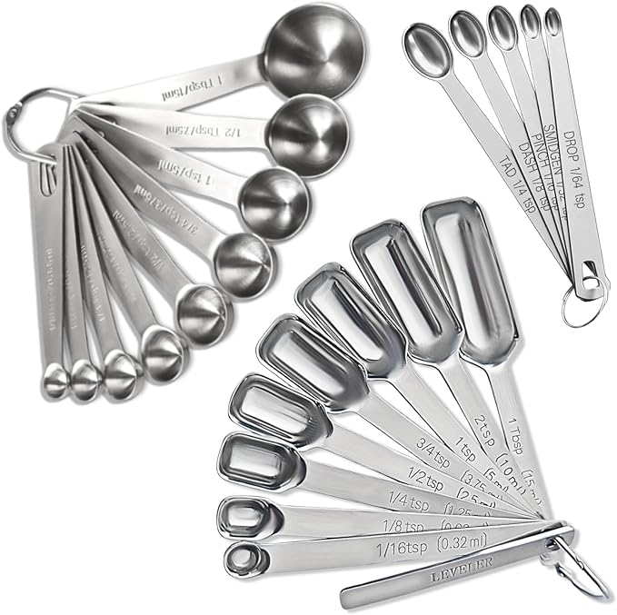 23 Pcs Stainless Steel Measuring Spoons Set by YUNNKEEY