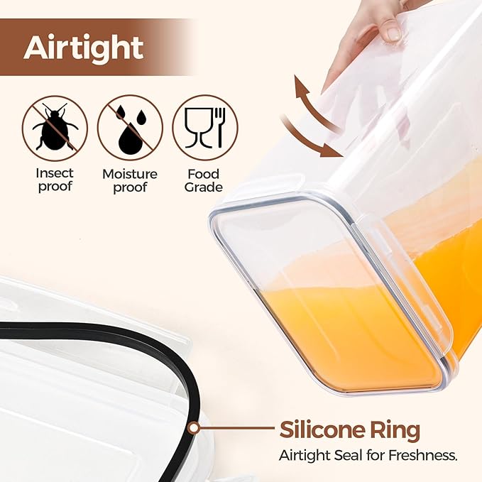 ComSaf Rice Container Set of 2, Large Airtight Food Storage Containers - Image 5