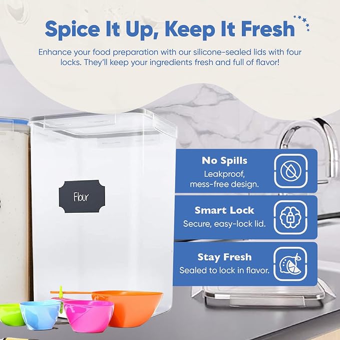 Chef's Path Extra Large Tall Airtight Food Storage Containers, Airtight Food - Image 6