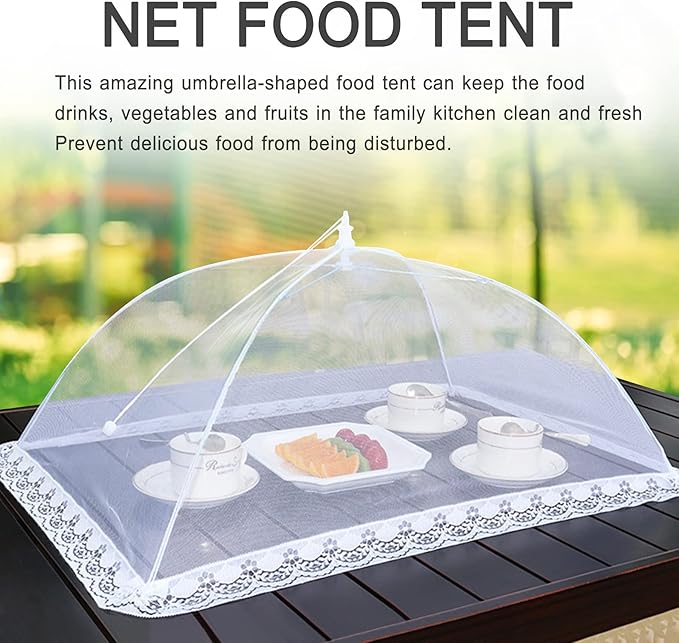 JULBEAR 4 Pcs Large and Tall Mesh Food Cover Tent Umbrella Food Screen Covers - Image 6