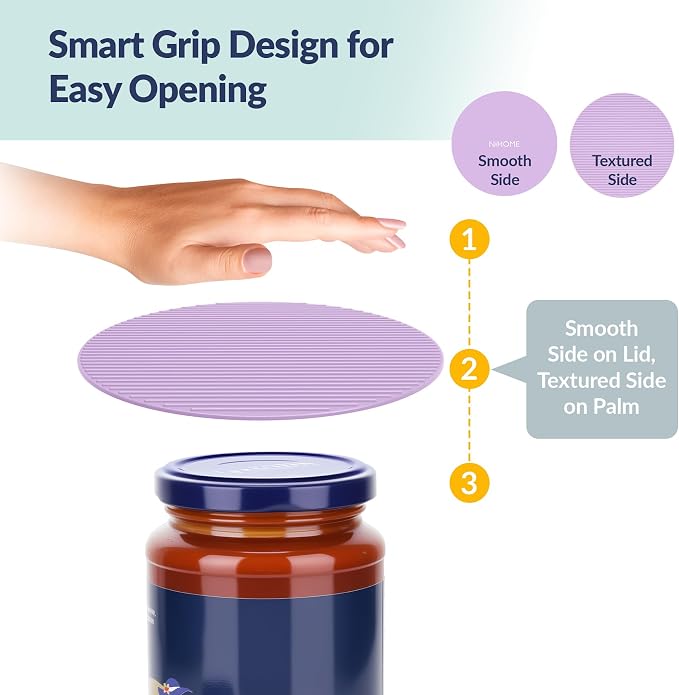 NIHOME Silicone Jar Opener – 6 Inch Large Anti-Slip Grip Pads, Premium 100% - Image 3