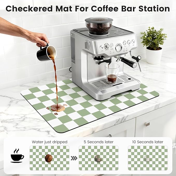 12" x 20" Checkered Dish Drying Mat - Image 3