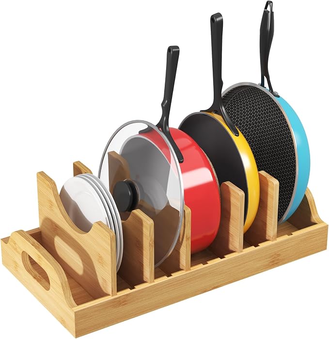 Lifewit Bamboo Pot Lid Organizers by Lifewit