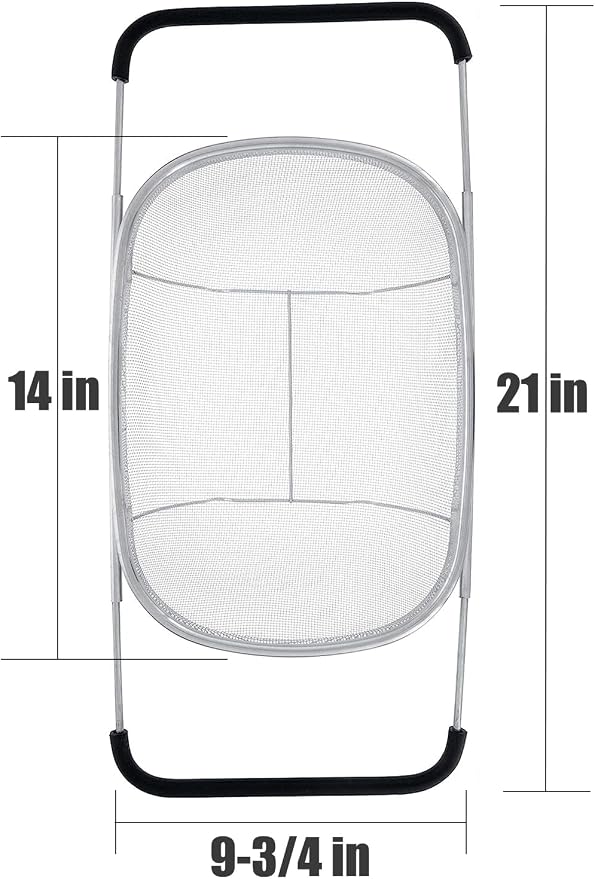 Fine Mesh Colander Over The Sink 6 Quart Stainless Steel Strainer Basket & - Image 2