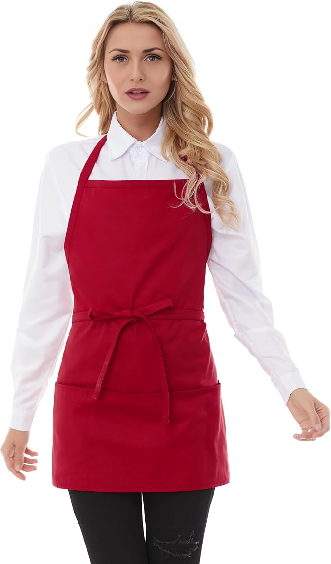Aprons for Women with 3 Pockets, Server Apron, Aprons for Cooking, Chef Apron - Image 2