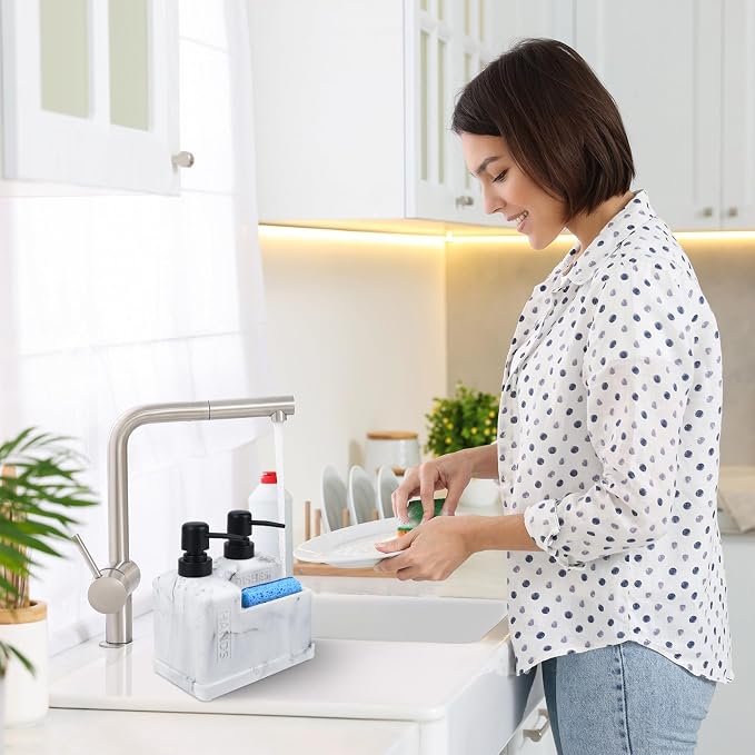 Kitchen Hand Soap and Dish Soap Dispenser Set, Dual Soap Dispenser - Image 3