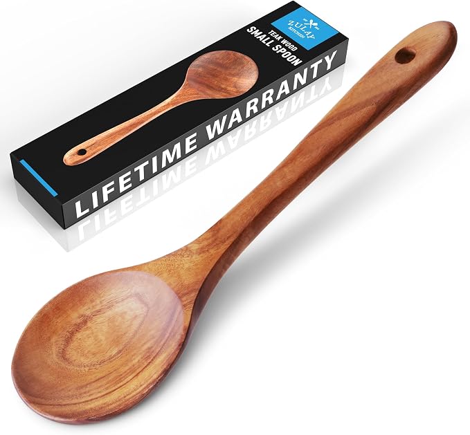 Zulay Kitchen 9.4" Teak Wooden Cooking Spoon – Durable, Non-Stick Wooden Utensil by ZulayKitchen