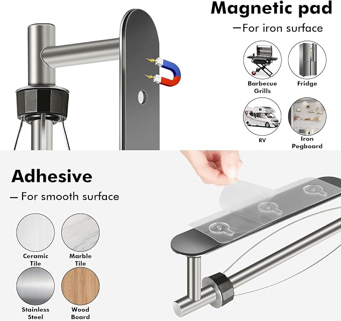 KIHOGEM Magnetic Paper Towel Holder, One Hand Operable Paper Towel Holder Wall - Image 5