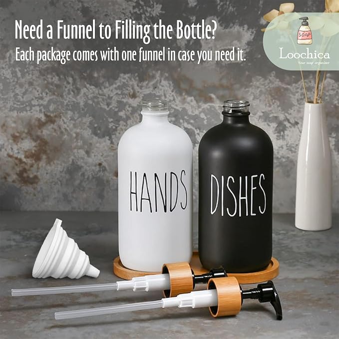 LOOCHICA 2 Pack Glass Soap Dispenser Set - Image 9