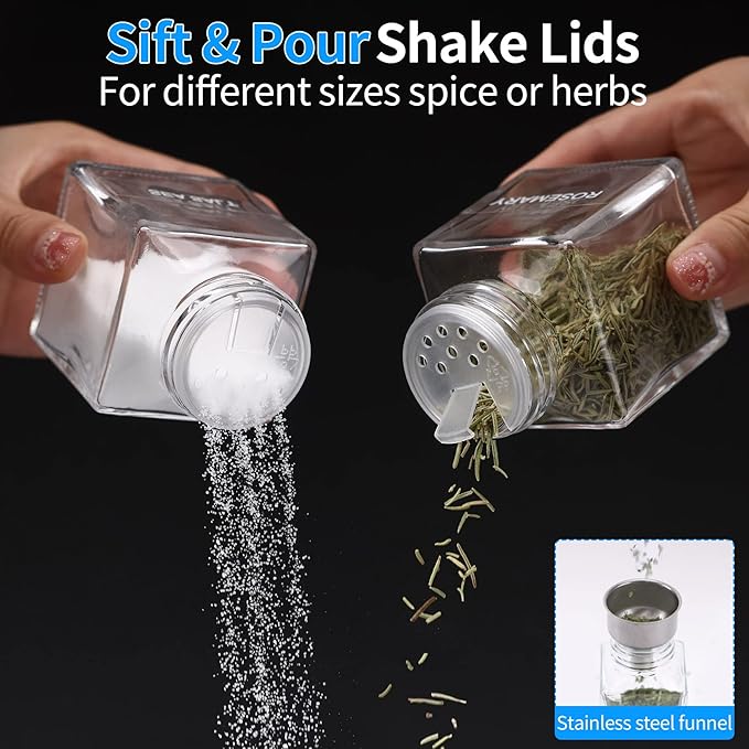 MIUKAA 49-Pack Cube Glass Spice Jars - Image 4