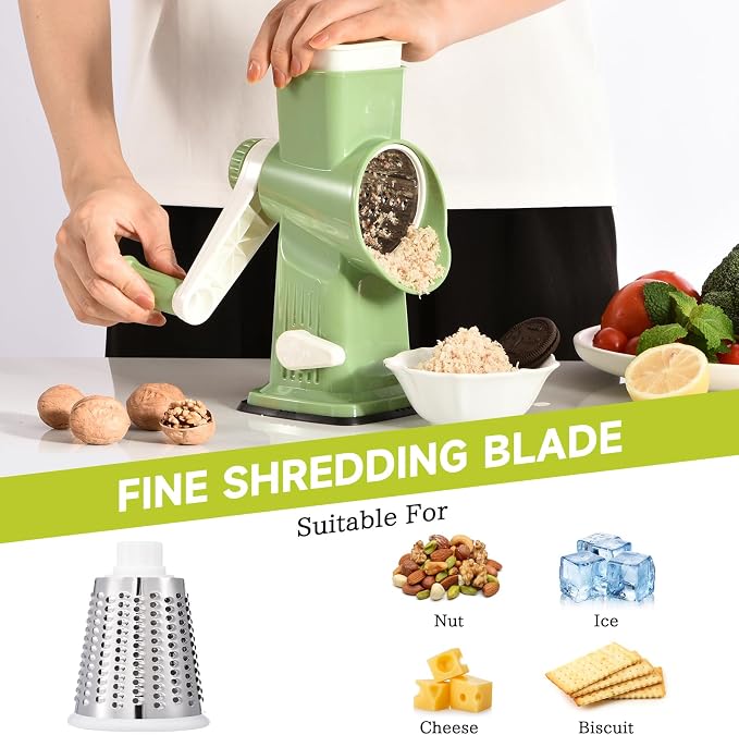 Rotary Cheese Grater Hand Crank Transparent - Image 3