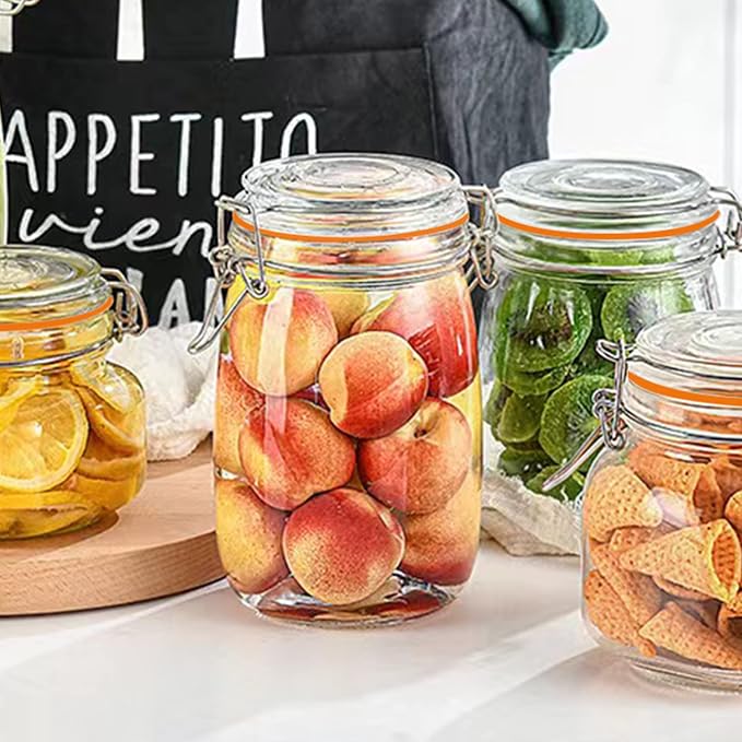 Glass Jars 32oz, Airtight Glass Food Storage Jar - Image 5
