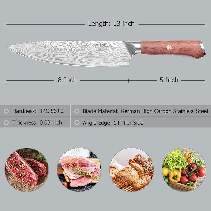 YOTSUBA 8 Inch Japanese Chef Knife, Ultra Sharp Professional Kitchen Knife - Image 2