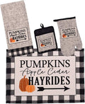 Set of 8, Pumpkins Apple Cider hayrides Farmhouse Design Kitchen Towel