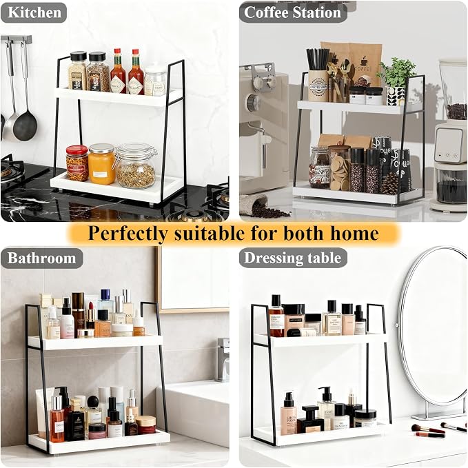 Countertop Coffee Station Organizer, 2 Tier Large Coffee Bar Organizer - Image 8