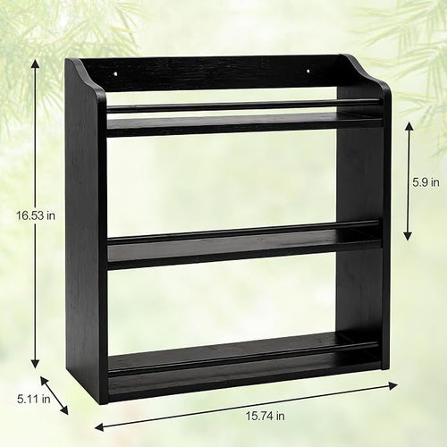 3 Tier Bamboo Spice Rack, Seasoning Jars Rack Shelf Spice Organizer - Image 2