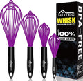 HOTEC 4 Pieces Silicone Whisks for Cooking, Wire Balloon Whisks Egg Beater by Hotec