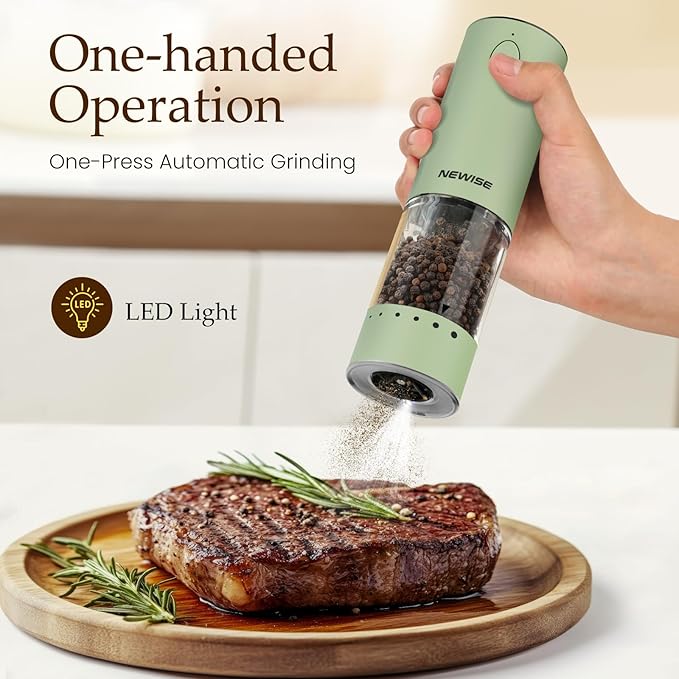 Newise Electric Salt and Pepper Grinder Set Rechargeable - Image 2