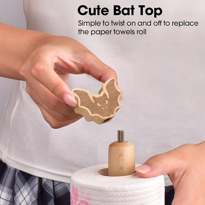 KitchLife Cute Wooden Paper Towel Holder Countertop - Image 5