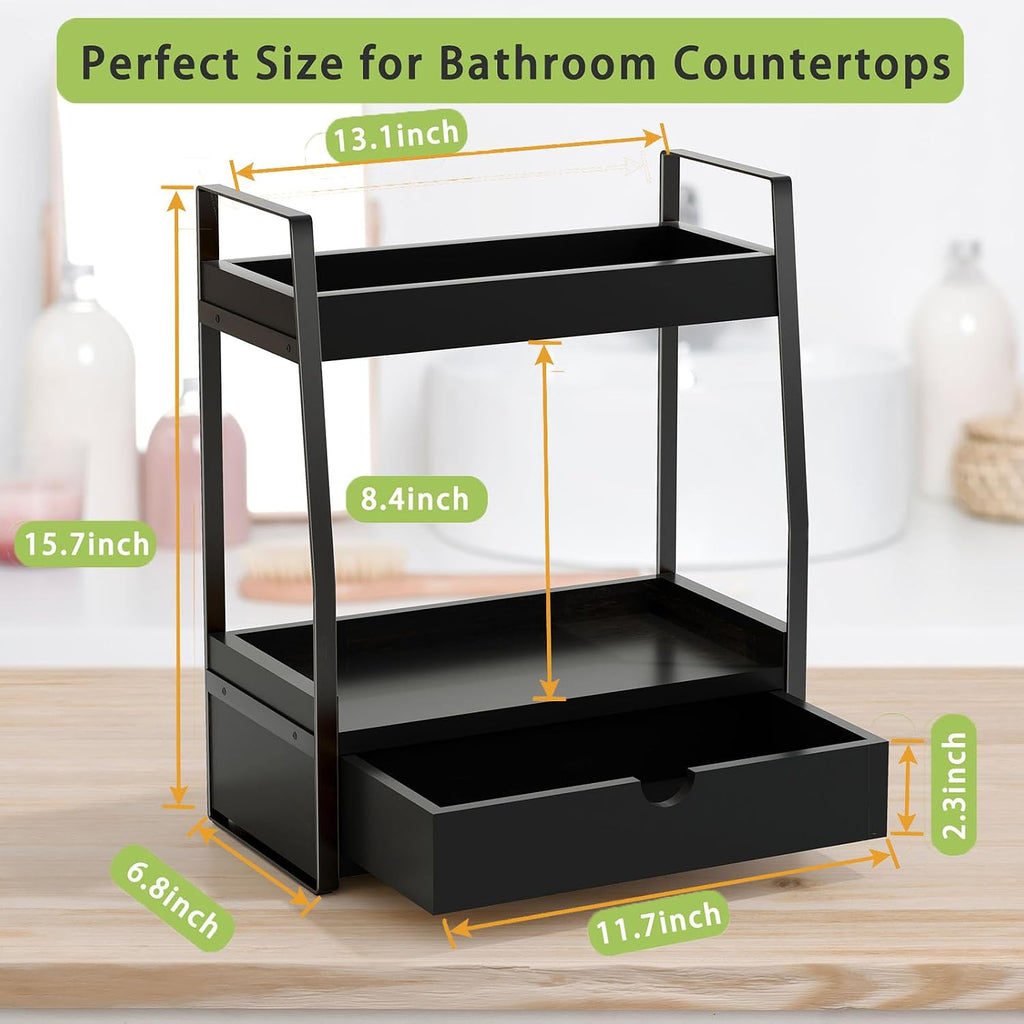 2-Tier Bathroom Organizer Countertop, Bathroom Sink Organizer