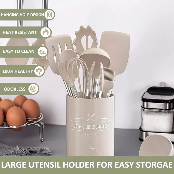 Stainless Steel Kitchen Cooking Utensil Set, Umite Chef 15 pcs Utensils - Image 7