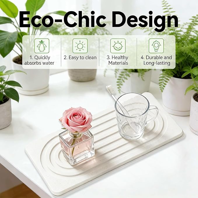 2 PCS Water Absorbing Diatomite Coasters, Stone Drying Mat - Image 5