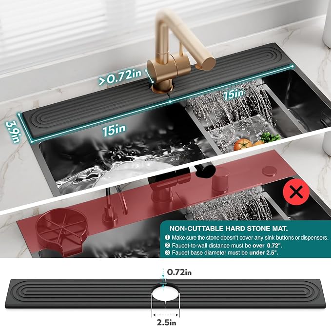 eormoe 30 inch Kitchen Faucet Absorbent Mat - Image 4