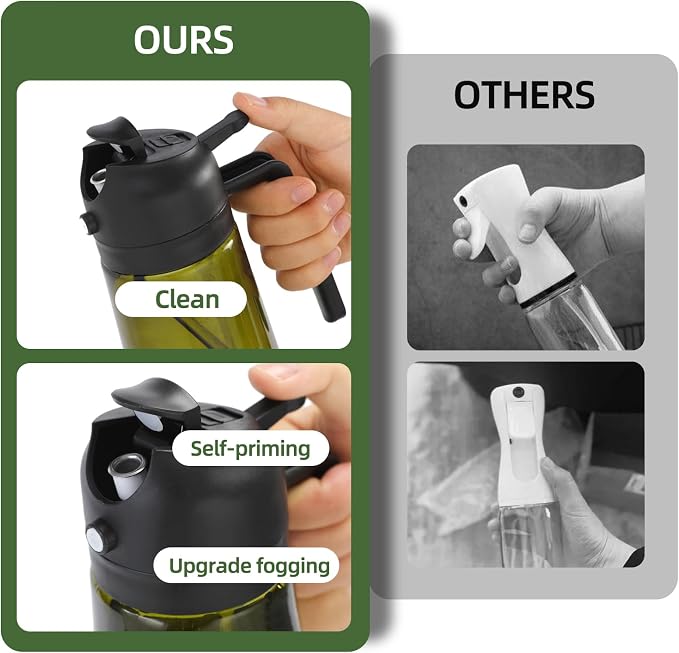 Aovdy Olive Oil Sprayer for Cooking, 2 In 1 Glass Oil Dispenser 16oz- 470ml - Image 5