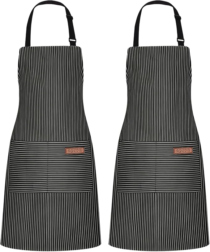 2Pack Adjustable Kitchen Apron for Women Men by ZAIORD