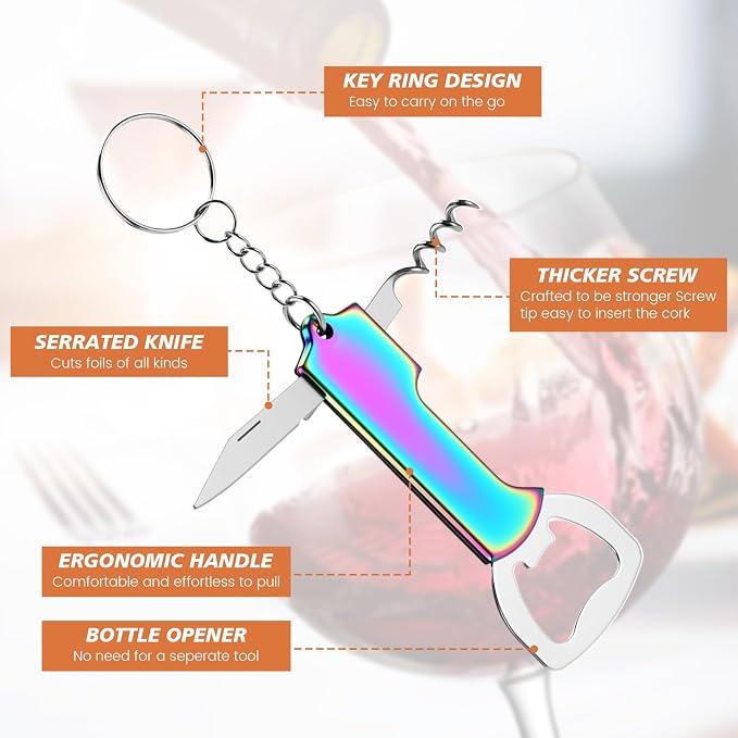 Ziliny 24 Pcs Bottle Opener Keychain Bulk Wine Bottle Beer Opener Keychain - Image 2