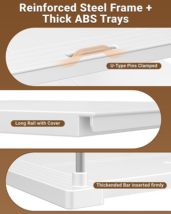 EVERIE Extendable 3-Tier Kitchen Cabinet & Pantry Organizer - Image 7