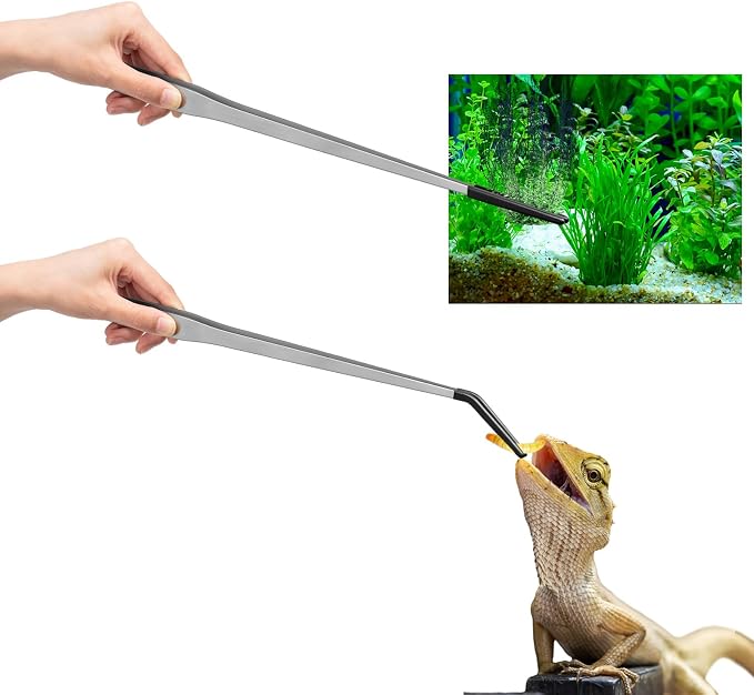 Lasnten 2 Pcs Extra Long Stainless Steel Reptile Feeding Tongs by Lasnten