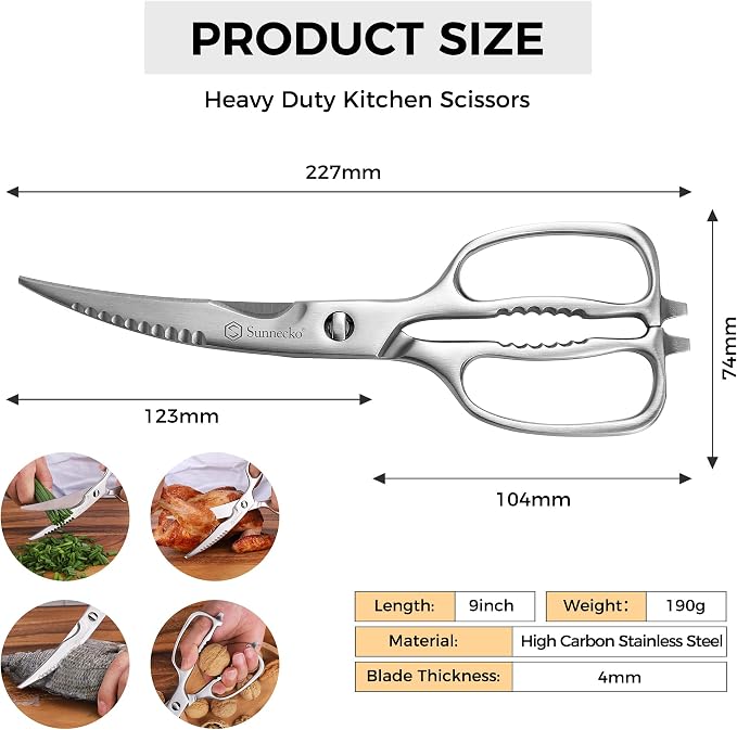 Sunnecko Heavy Duty Kitchen Scissors - Image 3