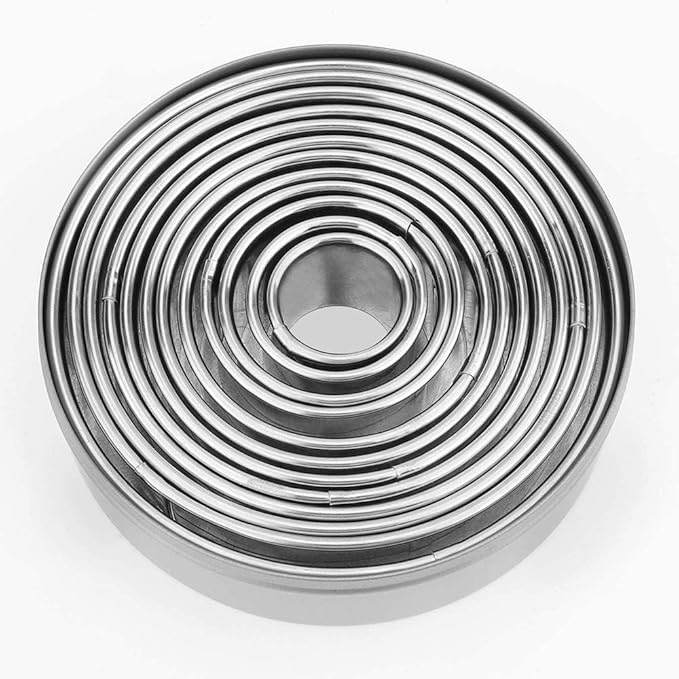 12 Pieces Round Cookie Biscuit Cutter Set, Graduated Circle Pastry Cutters - Image 2