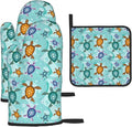 Cute Sea Turtle Beach Oven Mitts and Pot Holders Set Ocean Themed Decorative by Unknown