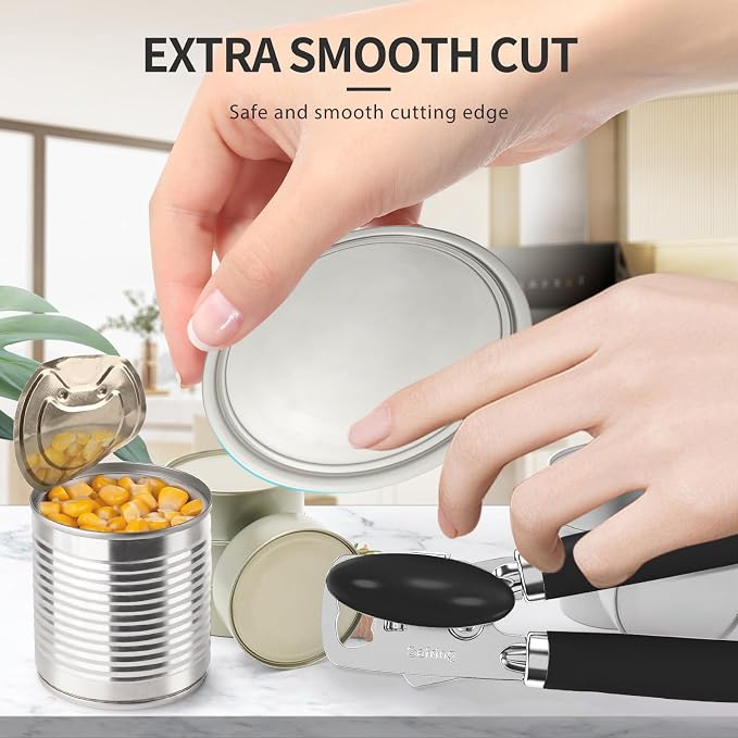 Safring Can Opener Manual, Heavy Duty Stainless Steel Smooth Edge Can Openers - Image 7