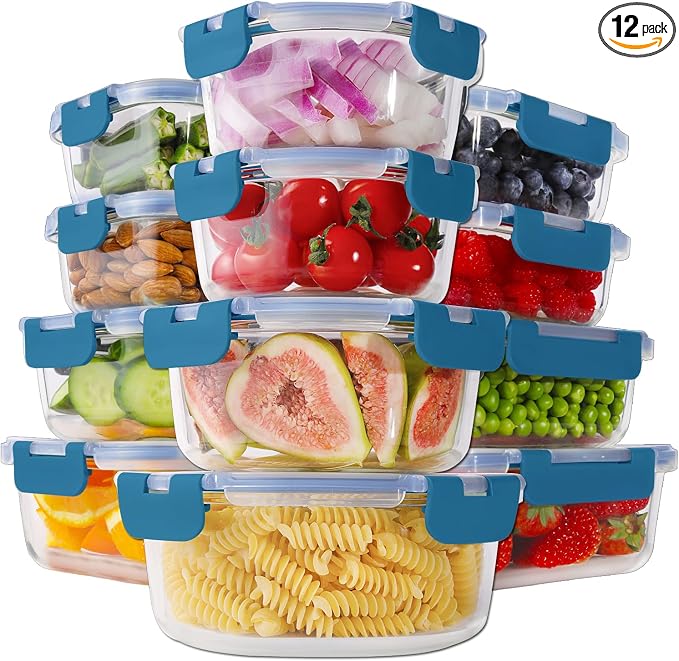 HOMBERKING 24pc Glass Food Storage Containers by HOMBERKING