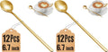12 Pcs Coffee Spoons Set, 6.7" Gold Tea Spoons Long Handle, Stainless Steel by MUTNITT